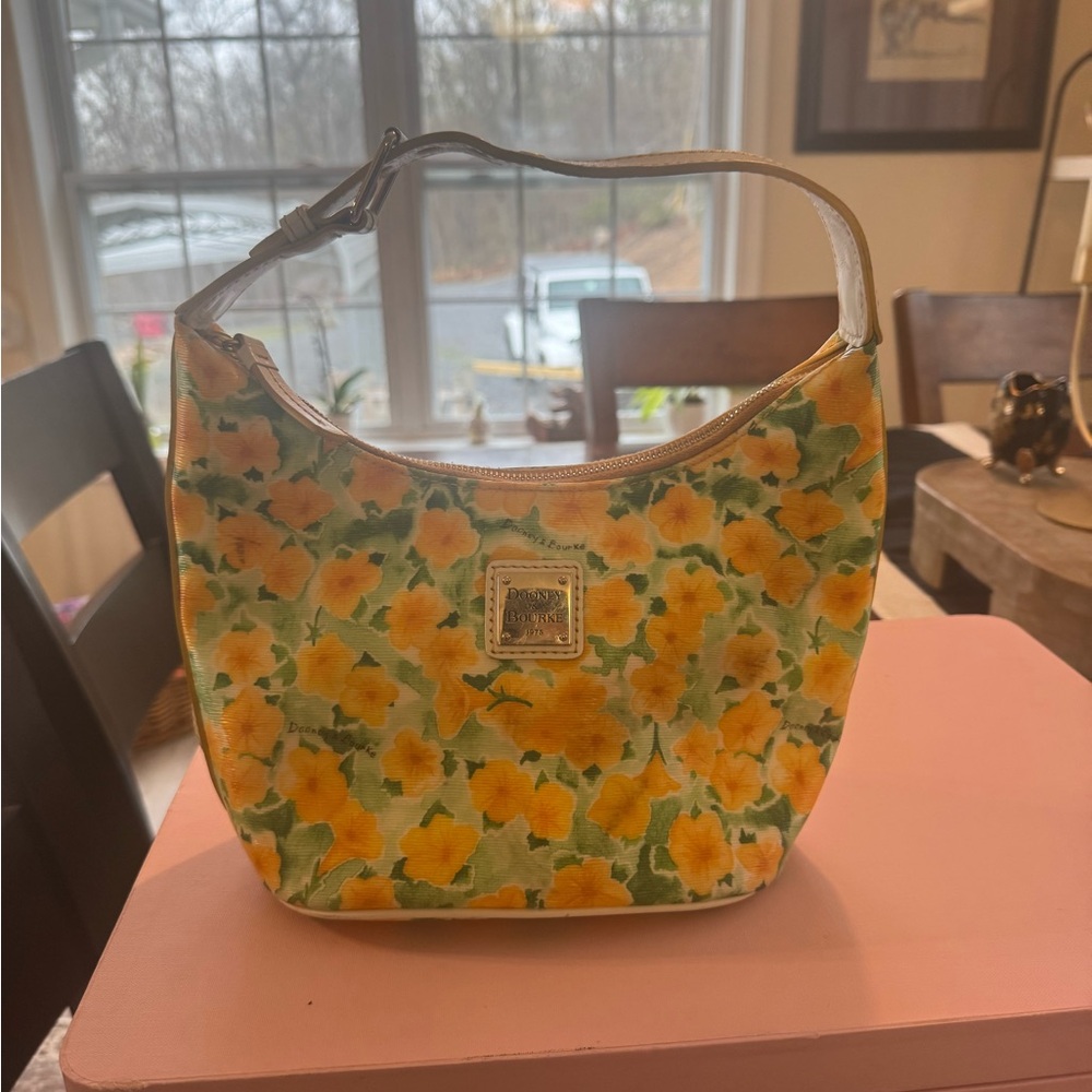 Dooney & Bourke Leather Floral Yellow and Green Women's Bag